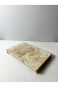 Modestmar Traverten Mermer Tepsi, Sunumluk gold top ayak 20x30cm - 3