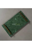 Modestmar Doğal Yeşil Mermer Tepsi, Verde Guatemala Tepsi 20x30 Gold - 3