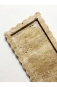 Modestmar Doğal Traverten Mermer Tepsi, Banyo Düzenleyici, Sunum Tabağı Kenar Detaylı VC - 1
