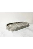 Modestmar Doğal Gri Mermer Oval Tepsi, Banyo Düzenleyici, Sunum Tabağı - 4