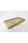 Modestmar Doğal Traverten Mermer Tepsi, Banyo Düzenleyici, Sunum Tabağı, Organizer 15x30cm - 3