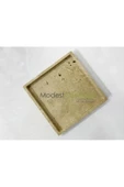 Modestmar Doğal Traverten Mermer Tepsi, Banyo Düzenleyici, Sunum Tabağı Kare Organizer - 1