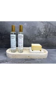 Modestmar Doğal Traverten Mermer Tepsi, Banyo Düzenleyici, Sunum Tabağı - 1