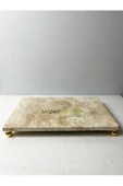 Modestmar Traverten Mermer Tepsi, Sunumluk gold top ayak 20x30cm - 5