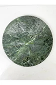 Modestmar Doğal Yeşil Mermer Yuvarlak Tepsi, Mermer Sunum, Mermer Supla, Mermer Masa Üstü 35cm thumbnail 3