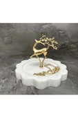 Modestmar Doğal Mermer Takılık Takı Standı, Takı Düzenleyici Gold Objeli Kenar Detaylı - 4