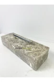 Modestmar Doğal Siyah Mermer Sunum Tabağı, Servis Tabağı Oval Kenar - 5