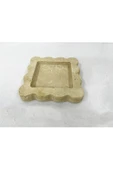 Modestmar Doğal Traverten Mermer Takı Düzenleyici, Organizer, Düzenleyici Kenar Detaylı 12cm - 3