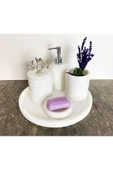 Modestmar Doğal Mermer Banyo Seti Beyaz 5 Li - 3