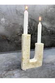Modestmar Doğal Mermer Mumluluk, Traverten Mermer Mumluk, Mermer Şamdan - 4