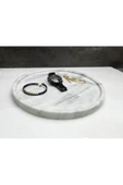 Modestmarluxury Doğal Beyaz Mermer Yuvarlak Tepsi / Sunum Tepsisi 28cm - 6