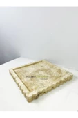 artisimo Traverten Kare Kenar Detaylı Sunum, Servis, Dekoratif Tabak 25cm - 3