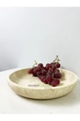 Modestmar Ivory Traverten Kase, Traverten Dekoratif Kase, Traverten Tabak 26cm - 5