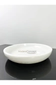 Modestmar Doğal Beyaz Mermer Kase 26cm, Mermer Tabak - 3
