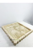 artisimo Traverten Kare Kenar Detaylı Sunum, Servis, Dekoratif Tabak 25cm - 4