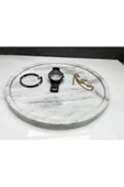 Modestmarluxury Doğal Beyaz Mermer Yuvarlak Tepsi / Sunum Tepsisi 28cm - 4