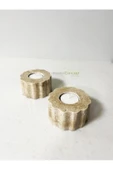 Modestmar Doğal Traverten Mumluk, Mermer Mumluk, Mermer Tealight, Mumluk 2 Adet, Yuvarlak Mermer Şamdan - 1