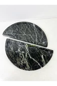 Modestmar Doğal Siyah Mermer Sunum Tabağı, Servis Tabağı Yarım Daire 2 adet thumbnail 2