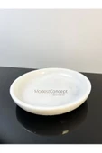 Modestmar Doğal Beyaz Mermer Kase 26cm, Mermer Tabak - 5
