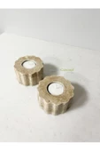 Modestmar Doğal Traverten Mumluk, Mermer Mumluk, Mermer Tealight, Mumluk 2 Adet, Yuvarlak Mermer Şamdan - 6