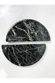 Modestmar Doğal Siyah Mermer Sunum Tabağı, Servis Tabağı Yarım Daire 2 adet thumbnail 6