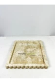 artisimo Traverten Kare Kenar Detaylı Sunum, Servis, Dekoratif Tabak 25cm - 2