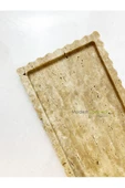Modestmar Doğal Traverten Mermer Tepsi, Banyo Düzenleyici, Sunum Tabağı İnce Kenar Detaylı thumbnail 2
