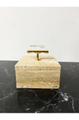 Modestmar Doğal Traverten Mermer Kase, Mermer Takılık, Organizer, Dekoratif Kase, Dekoratif Kutu - 5