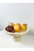 Modestmar Ivory Traverten Ayaklı Kase, Traverten Dekoratif Kase, Traverten Tabak 26cm - 3