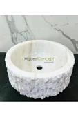 Modestmar Beyaz Mermer Lavabo Kenar Patlatmalı - 2