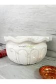 Modestmar Doğal Beyaz Mermer Kurna, El İşlemeli Kurna, Banyo Kurnası, Kavun Dilimli Mermer Kurna - 1
