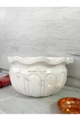 Modestmar Doğal Beyaz Mermer Kurna, El İşlemeli Kurna, Banyo Kurnası, Kavun Dilimli Mermer Kurna - 6