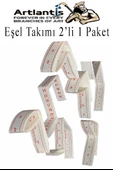 Eşel Takımı 2 li 1 Paket Eşel Cetveli 7 Parça Kağıttan Cetvel Dikişi Cetveli Ölçekli Mezura Moda Tasarım - 2