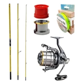 YekOutdoor Yüksek Performans Okuma Olta Seti Okuma Makaira Surf 4,30 cm 100-250 gr 3 Parça Yellow Surf Kamışı&Okuma Flite Surf FLS35-1500AY Gunsmoke 9+1BB Olta Makinesi - 1