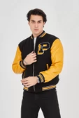Erkek Suni Deri Ceket - Sarı - 2