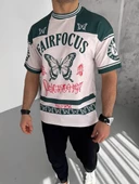 Erkek Baskılı Tshirt - Mavi - 1