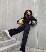 Kadın Bape Spider Baskılı Oversize Hırka - Siyah - 5