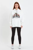 Kadın DANKES Baskılı Kapüşonlu Sweat - Beyaz - 2