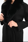 Kadın Kürk Yaka Kuşaklı Kaban 2503 - 7