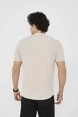 Unisex Bisiklet Yaka Slim fit T-Shirt- Bej - 7