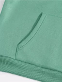 Erkek Düz Kapüşonlu Sweatshirt - Mint Yeşili - 5