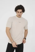 Unisex Bisiklet Yaka Slim fit T-Shirt- Bej - 2