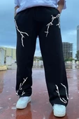 Unisex Dijital Baskılı Eşofman Altı - Siyah - 1