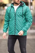 Unisex Kapüşonlu İçi Astarlı Yağmurluk - Zümrüt - 2