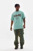 Unisex Baskılı Oversize T-Shirt - Mint Yeşili - 3