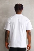 Unisex Oversize Kolye Dahil T-Shirt - Beyaz - 5