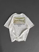 Unisex Baskılı Oversize T-Shirt - Beyaz - 5