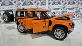 Diecast Model Metal Oyuncak Araba Land Rover Jip Defender Modifiyeli Koleksiyon Jeep 20 cm Suv Turuncu - 5