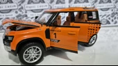 Diecast Model Metal Oyuncak Araba Land Rover Jip Defender Modifiyeli Koleksiyon Jeep 20 cm Suv Turuncu - 2