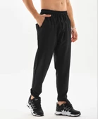 Unisex Lastik Paçalı Eşofman Altı - Siyah - 1